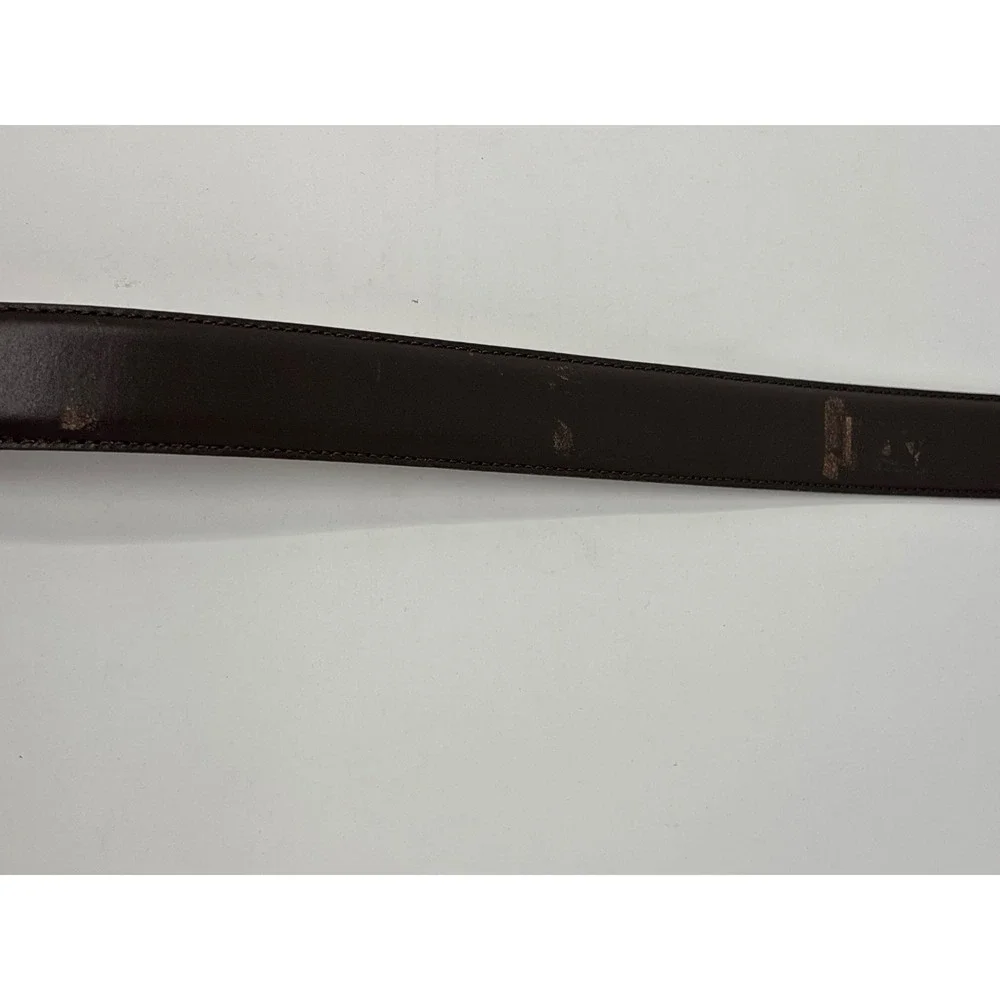Polo Ralph Lauren Reversible Leather Belt Brown Tan Silver Buckle Size 32 NEW